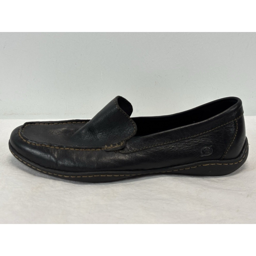Born Shoes Mens Size 10.5 Black Leather Slip On Driving Loafers Casual Comfort